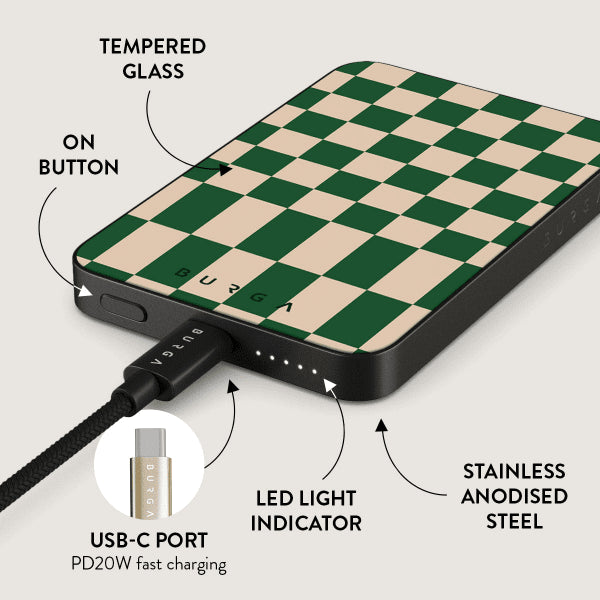 Burga Powerbank MagSafe 5000 mAh Ivy League Grå