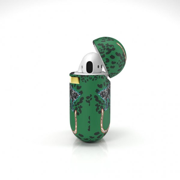 Richmond & Finch AirPods (1/2) Skal Green Leopard