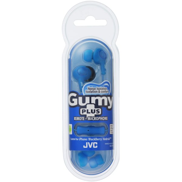 JVC Hörlurar FR6 Gumy Plus Mic Blå