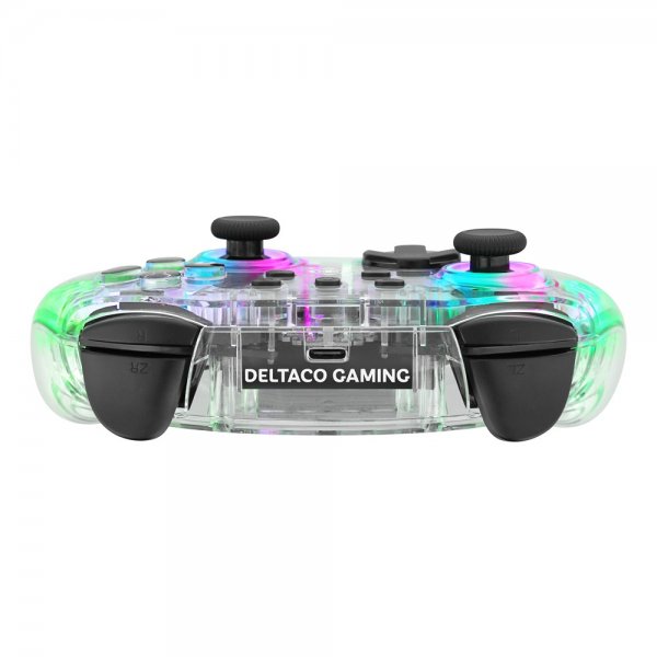 Deltaco Gaming Trådlös Kontroll för Nintendo Switch Transparent RGB