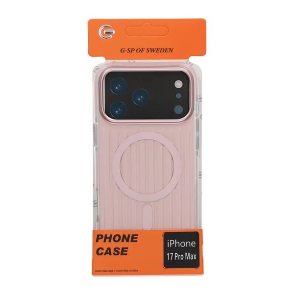 iPhone 17 Pro Max Skal Korrugerad MagSafe Ljusrosa