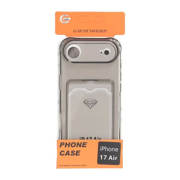 iPhone Air Skal Korthållare Transparent Svart