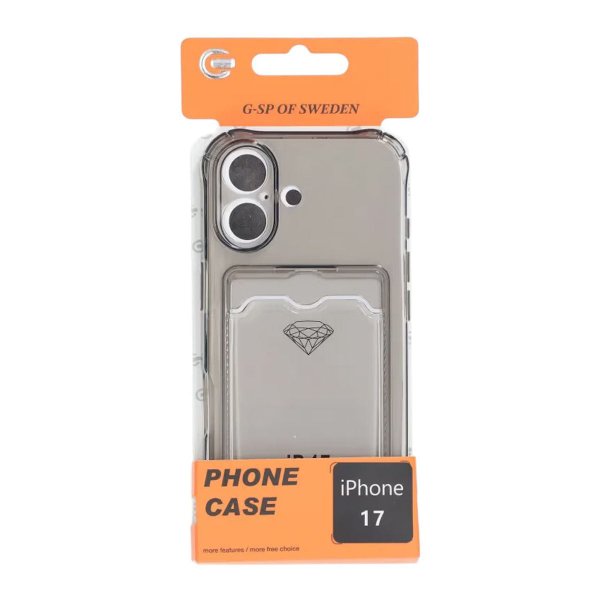iPhone 17 Skal Korthållare Transparent Svart