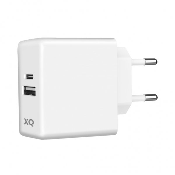 Xqisit Laddare Travel Charger PD 65W USB-C & USB-A GaN Vit