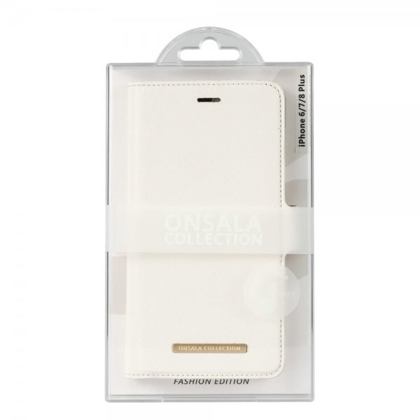 Onsala iPhone 6/6S Plus/iPhone 7 Plus/iPhone 8 Plus Fodral Fashion Edition Löstagbart Skal Saffiano Vit