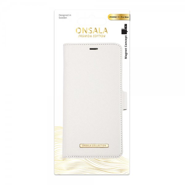 Onsala iPhone 11 Pro Max Fodral Fashion Edition Löstagbart Skal Saffiano Vit