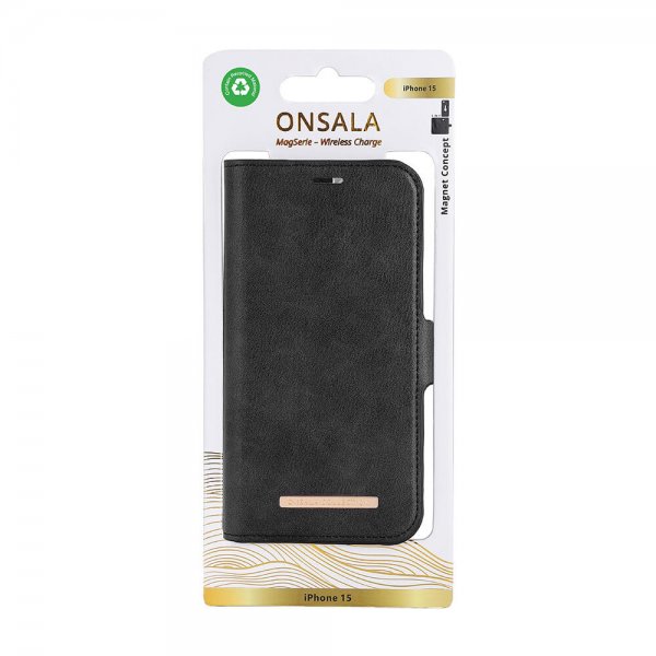 Onsala iPhone 15 Fodral MagSeries Löstagbart Skal Svart