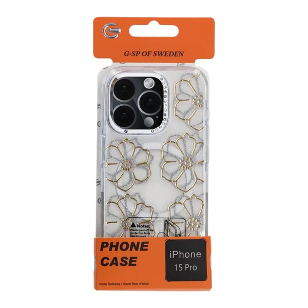 iPhone 15 Pro Skal Mönster MagSafe Blommor