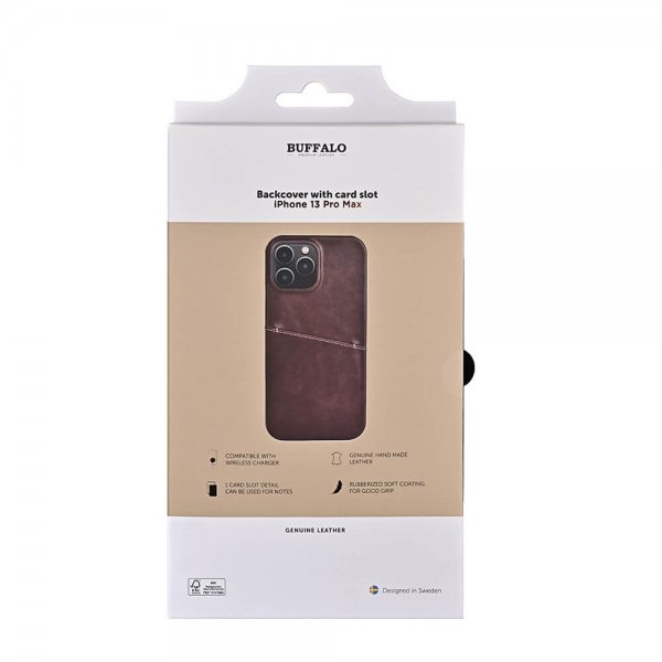 Buffalo iPhone 13 Pro Max Skal Backcover with Card Slot Brun