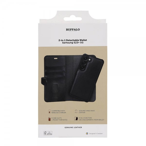 Buffalo Samsung Galaxy S23 Plus Fodral 2-in-1 Detachable Wallet Svart