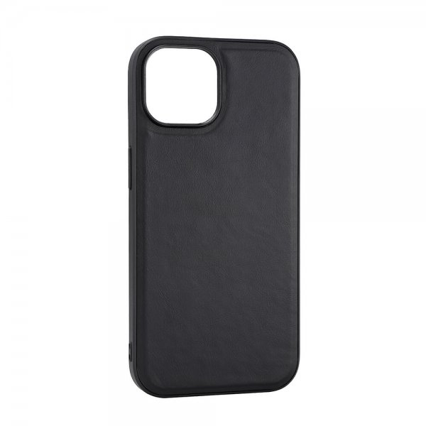 Buffalo iPhone 15 Skal Äkta läder MagSeries Svart