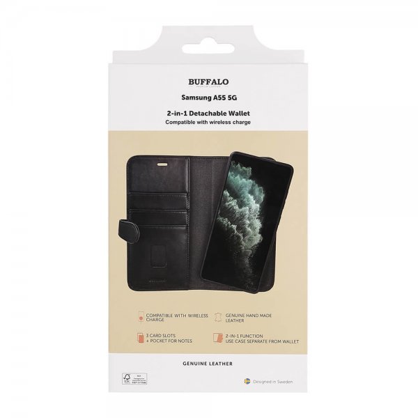 Buffalo Samsung Galaxy A55 Fodral 2-in-1 Detachable Wallet Svart