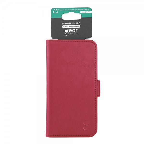 Gear iPhone 15 Pro Fodral 3 Kortfack MagSeries Deep Red