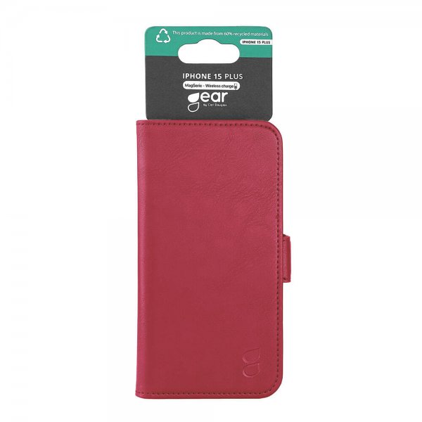 Gear iPhone 15 Plus Fodral 3 Kortfack MagSeries Deep Red