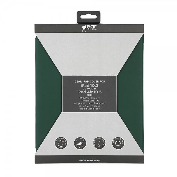 Gear iPad 10.2 (gen 7/8/9) Fodral Trifold Stand Folio Grön