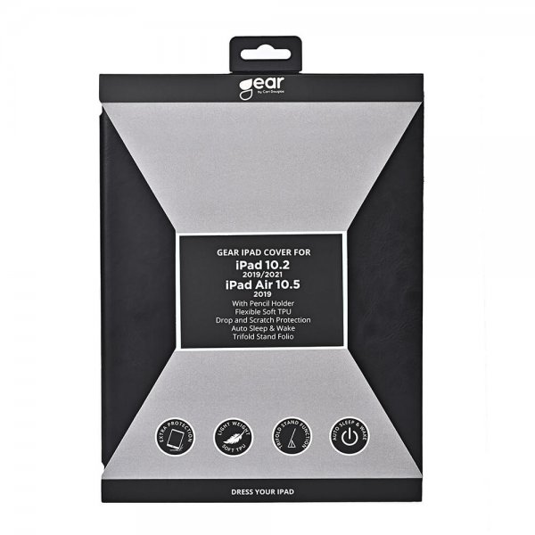 Gear iPad 10.2 (gen 7/8/9) Fodral Trifold Stand Folio Svart