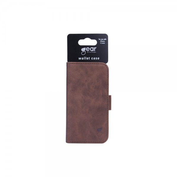 Gear iPhone 12 Mini Fodral Mobile Wallet Nubuck Brun