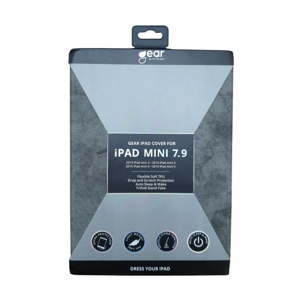 Gear iPad Mini 2019 (gen 5) Fodral Trifold Stand Folio Grå