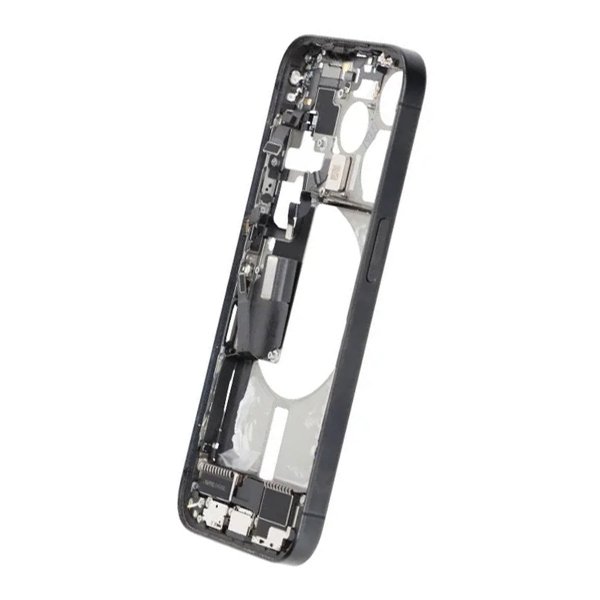 Mittenram med smådelar för iPhone 15 Pro - Svart Titan OEM