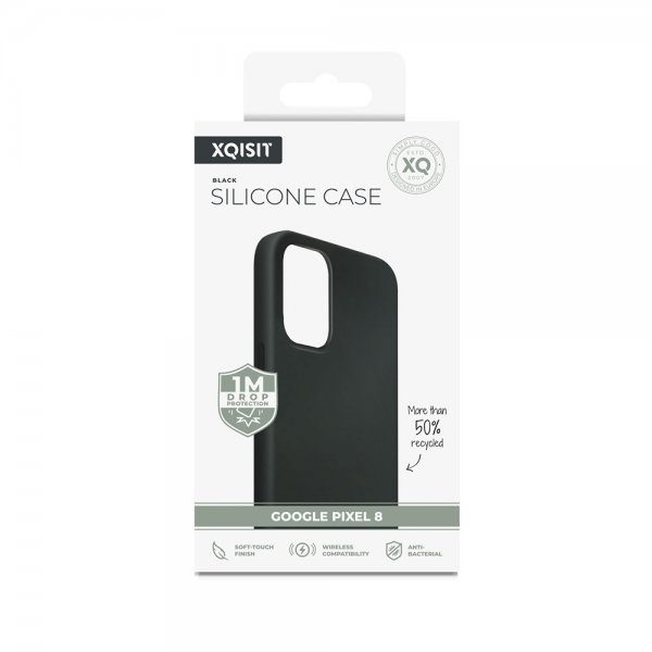 Xqisit Google Pixel 8 Skal Silicone Case Svart