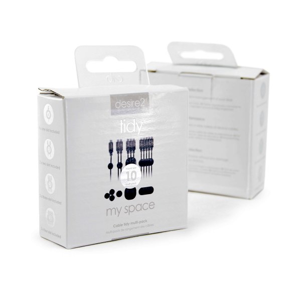 desire2 Kabelclips Tidy 10pack Svart