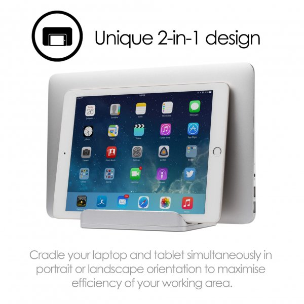 desire2 Dual Bordsställ för Tablet Mac/Ultrabooks Justerbar Aluminium