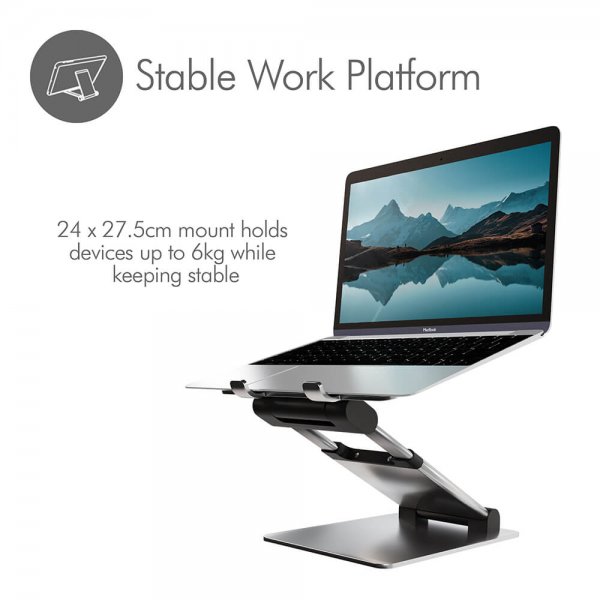 desire2 Laptopställ Supreme Sit-Stand Aluminium
