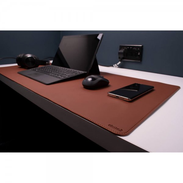 desire2 Skrivbordsmatta Veganskt Läder 400x900mm Brun