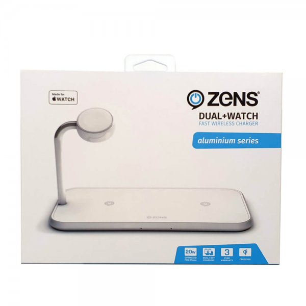 Zens Dual+Watch Aluminium Wireless Charger Vit