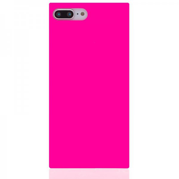 iDecoz iPhone 7 Plus/iPhone 8 Plus Skal Square Case Neon Rosa