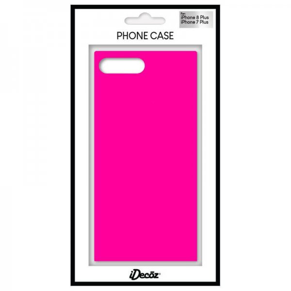 iDecoz iPhone 7 Plus/iPhone 8 Plus Skal Square Case Neon Rosa