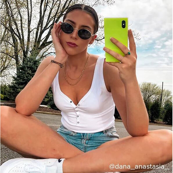 iDecoz iPhone Xs Max Skal Square Case Neon Gul