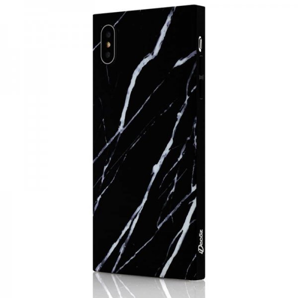 iDecoz iPhone Xs Max Skal Square Case Marble Svart