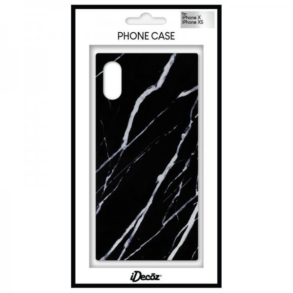 iDecoz iPhone X/Xs Skal Square Case Marble Svart
