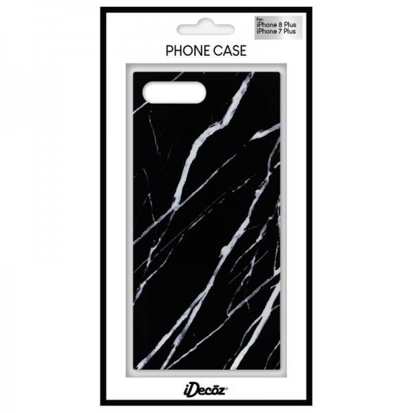 iDecoz iPhone 7 Plus/iPhone 8 Plus Skal Square Case Marble Svart