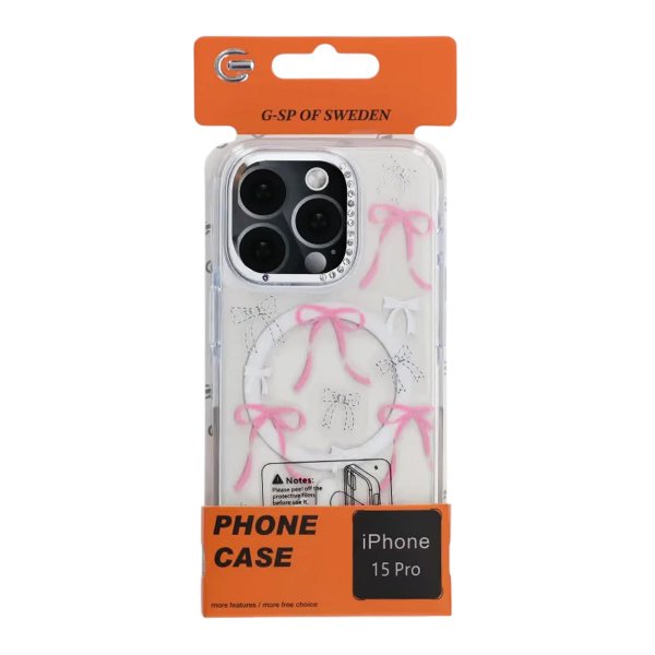 iPhone 15 Pro Skal Mönster MagSafe Rosett