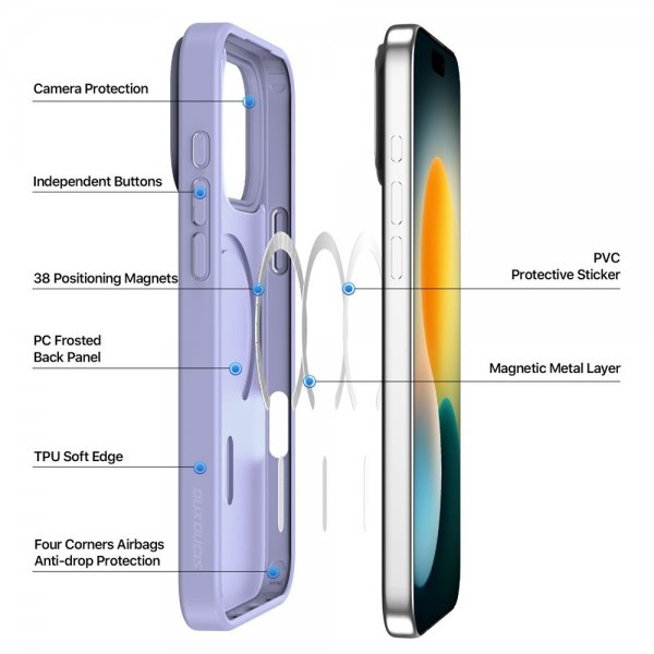 Dux Ducis iPhone 17 Pro Max Skal Yind Series MagSafe Lila