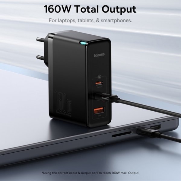 Baseus GaN5 Pro Fast Charger 2xUSB-C & 1xUSB-A 160W