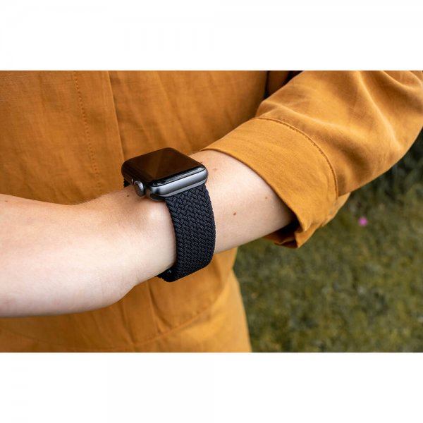 Gear Apple Watch 38/40/41/42mm Armband Flätad Nylon Svart