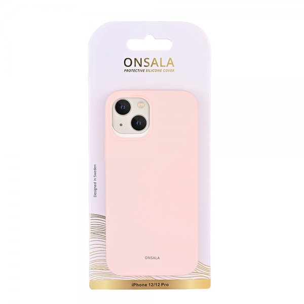 Onsala iPhone 12/iPhone 12 Pro Skal Silikon Chalk Pink