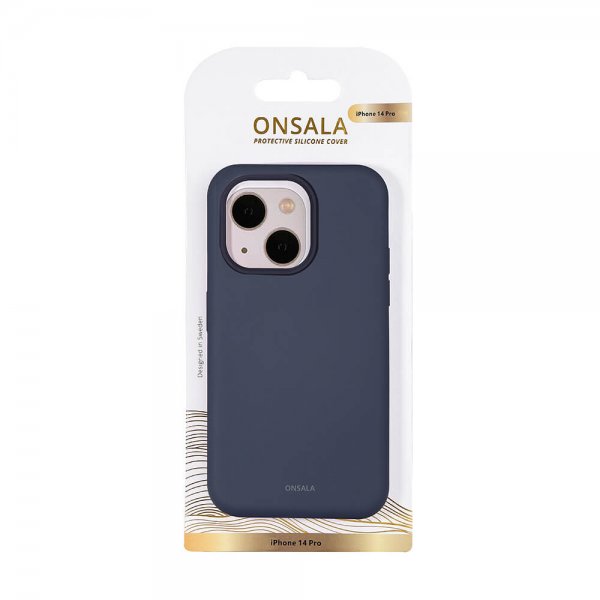 Onsala iPhone 14 Pro Skal Silikon Dark Blue