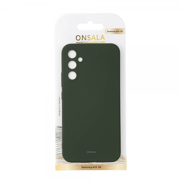 Onsala Samsung Galaxy A34 5G Skal Silikon Dark Green