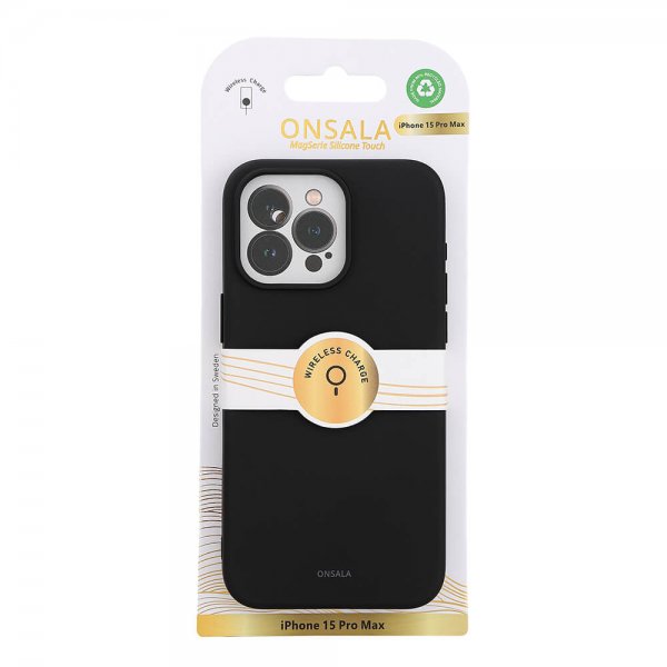 Onsala iPhone 15 Pro Max Skal Silicone Touch MagSeries Svart