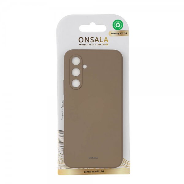 Onsala Samsung Galaxy A55 Skal Silikonkänsla Brun