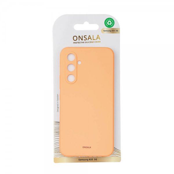 Onsala Samsung Galaxy A55 Skal Silikonkänsla Apricot