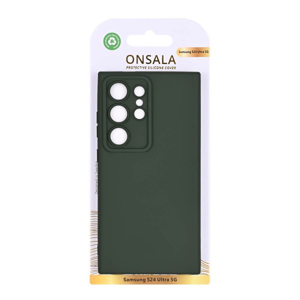 Onsala Samsung Galaxy S24 Ultra Skal Silikonkänsla Olive Green