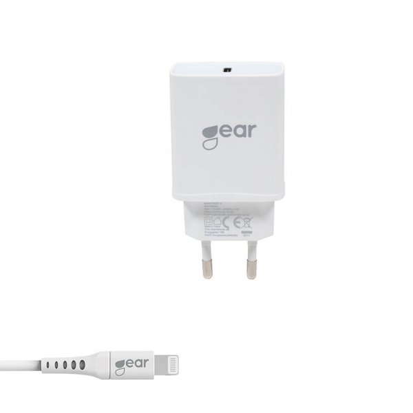 Gear Laddare 1xUSB-C PD 20W Kabel Lightning till USB-C