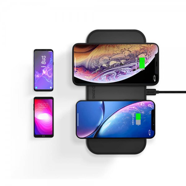 Zens Dual Aluminium Wireless Charger Svart