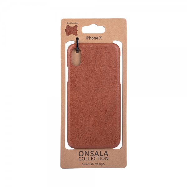 Onsala iPhone X/Xs Skal Äkta Läder Brun
