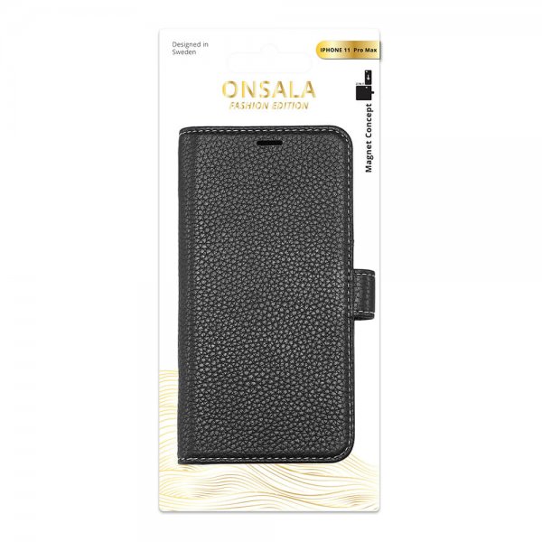 Onsala iPhone 11 Pro Max Fodral Äkta Läder Svart